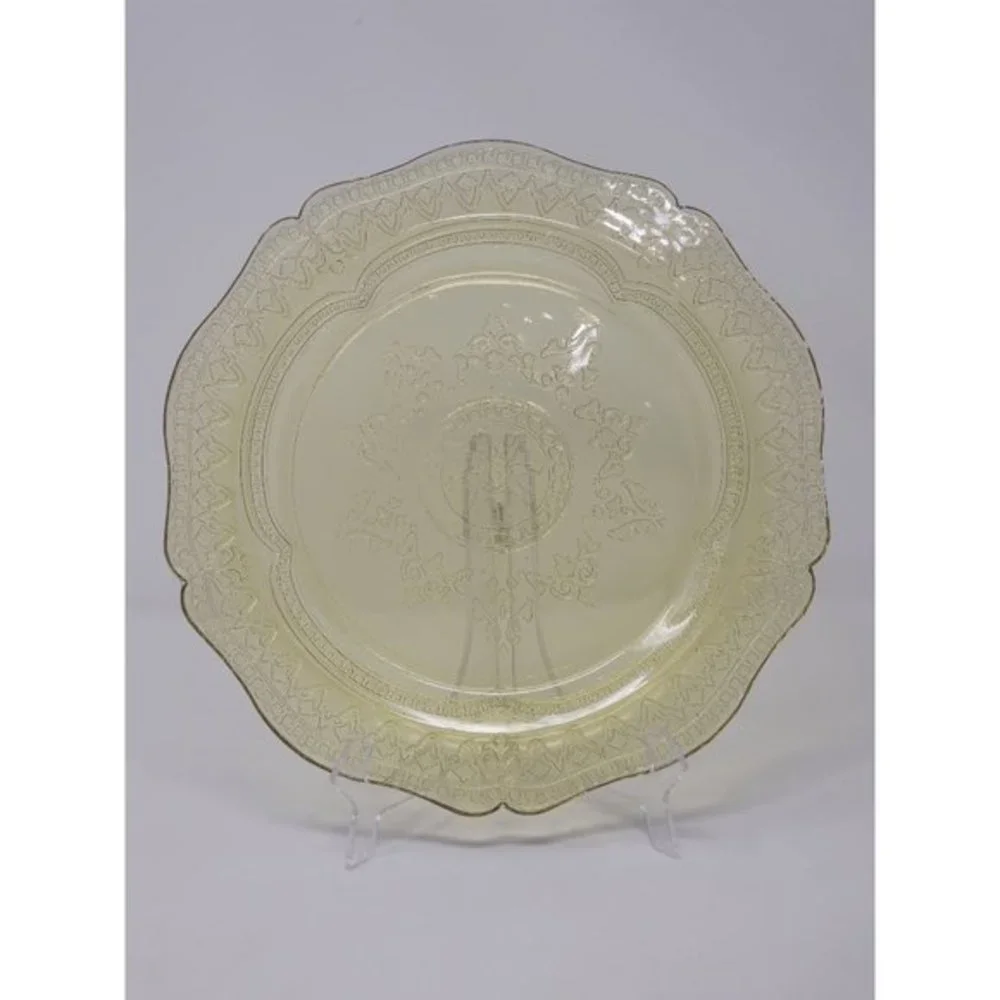 Vintage Federal Glass Depression Glass Dinner Plate Yellow Patrician‎ Spoke